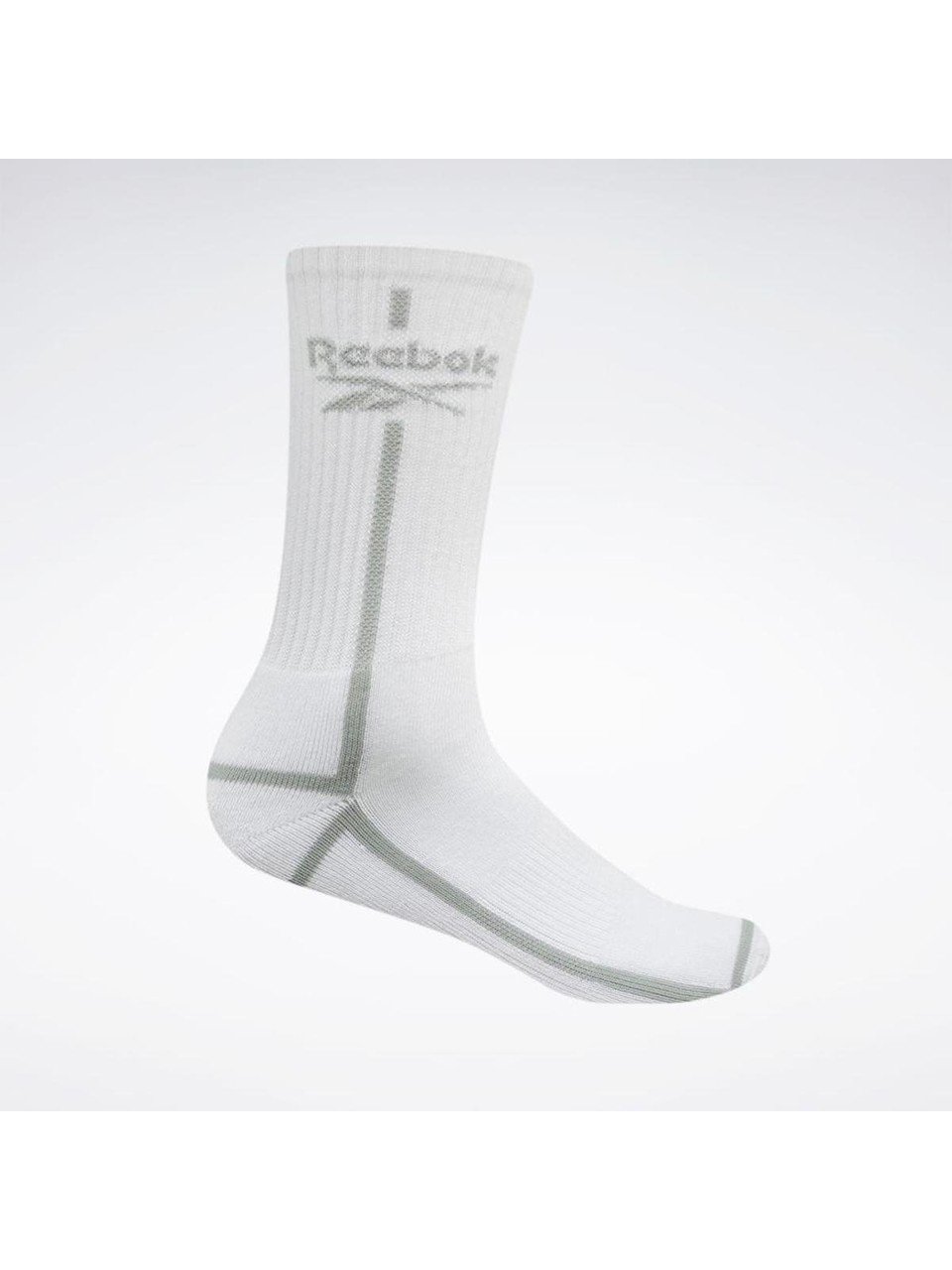 Meia Reebok Cano Logo Canelada 39 A 42 Branco