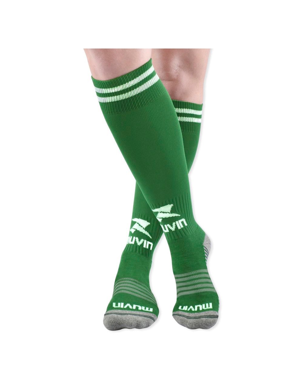 Meião Futebol Muvin Confort Adulto Verde e Branco