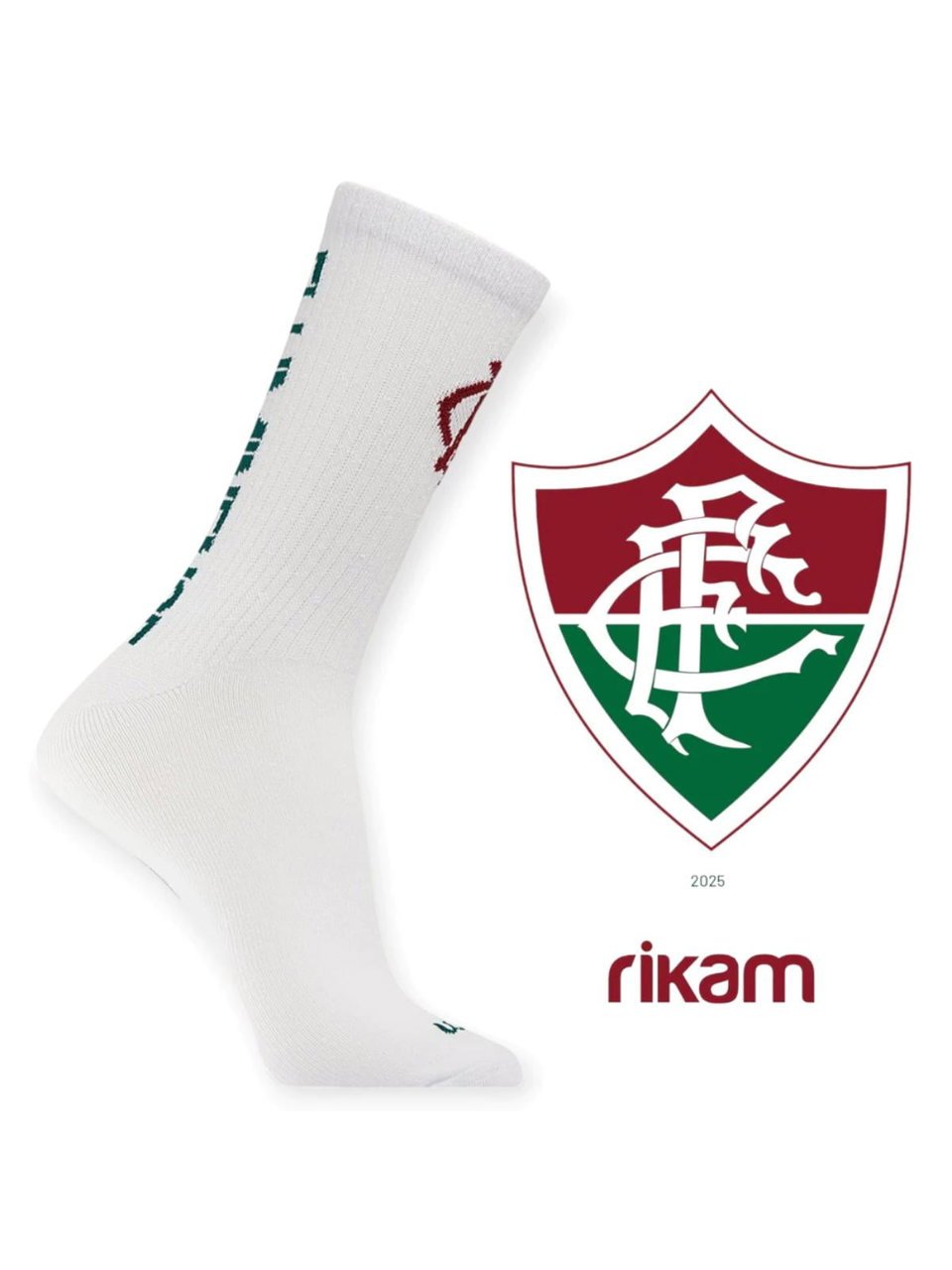 Meia Fluminense Rikam Esporte Fino Branco 38 A 43