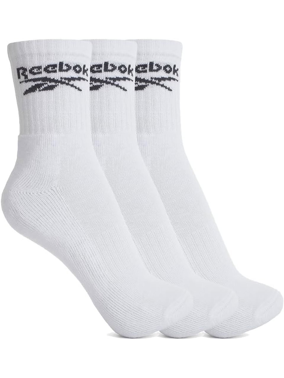 Kit 3 Meias Reebok Cano Medio 1/2 Toalha 39 A 42 Branco