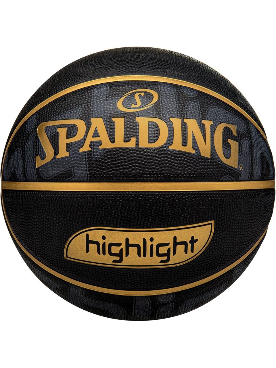 Bola De Basquete Spalding Highlight Star Preto Dourado