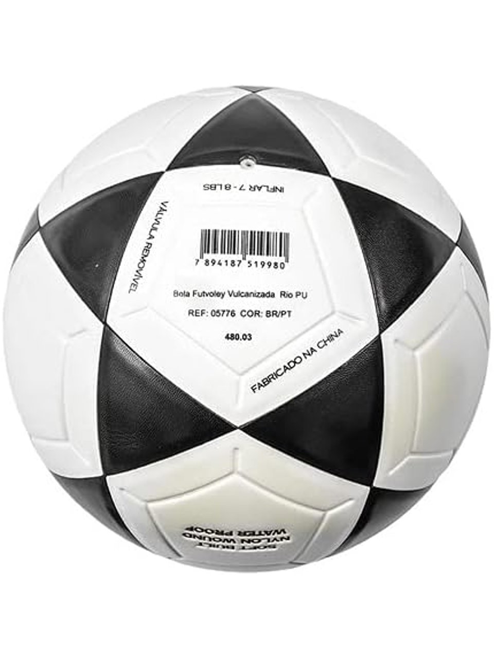 Bola Poker De Futevolei Vulcanizada Rio Pu Branco Preto