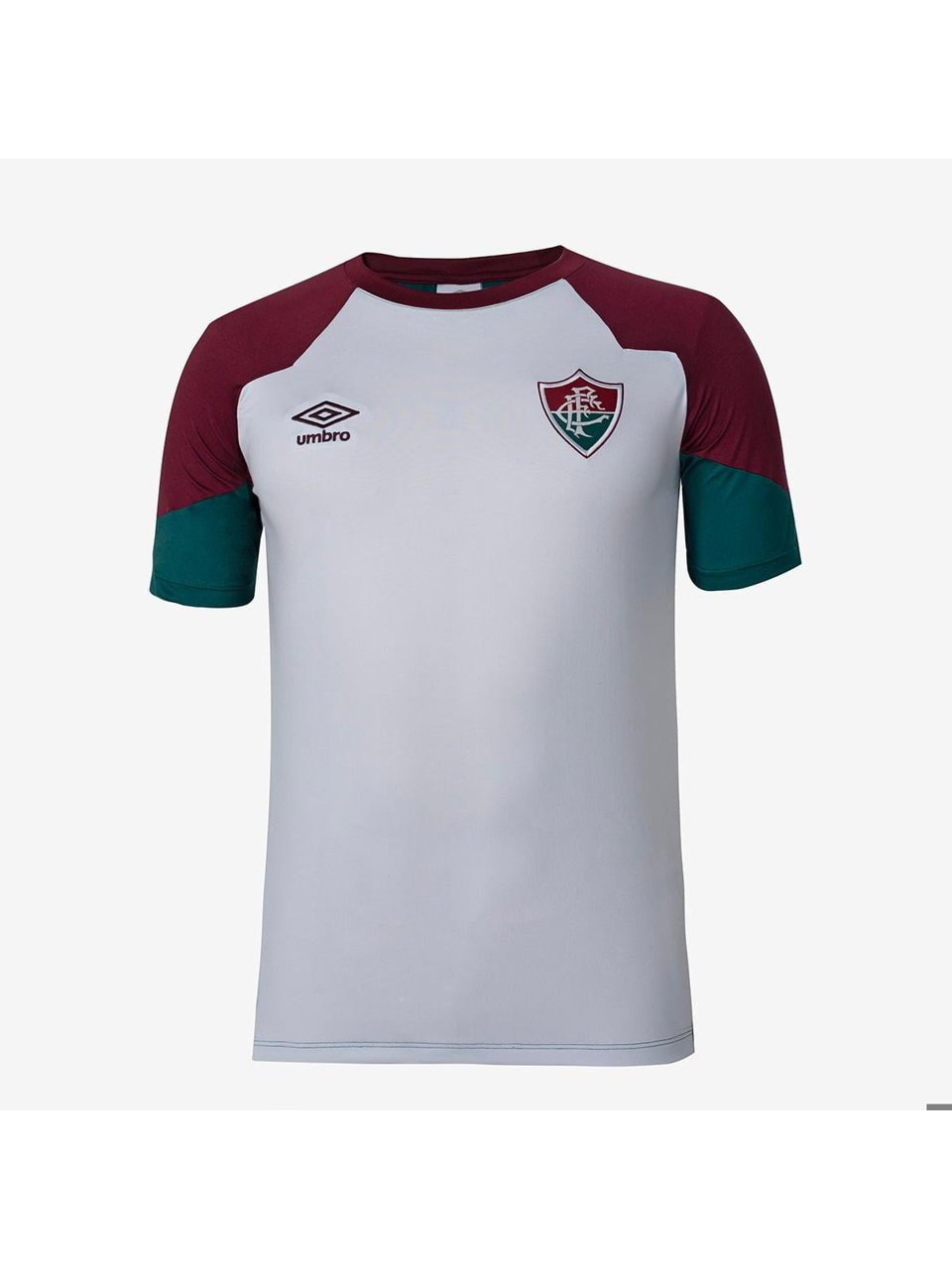 Camisa Fluminense Concentração Umbro 2023 Verde Grená Branco