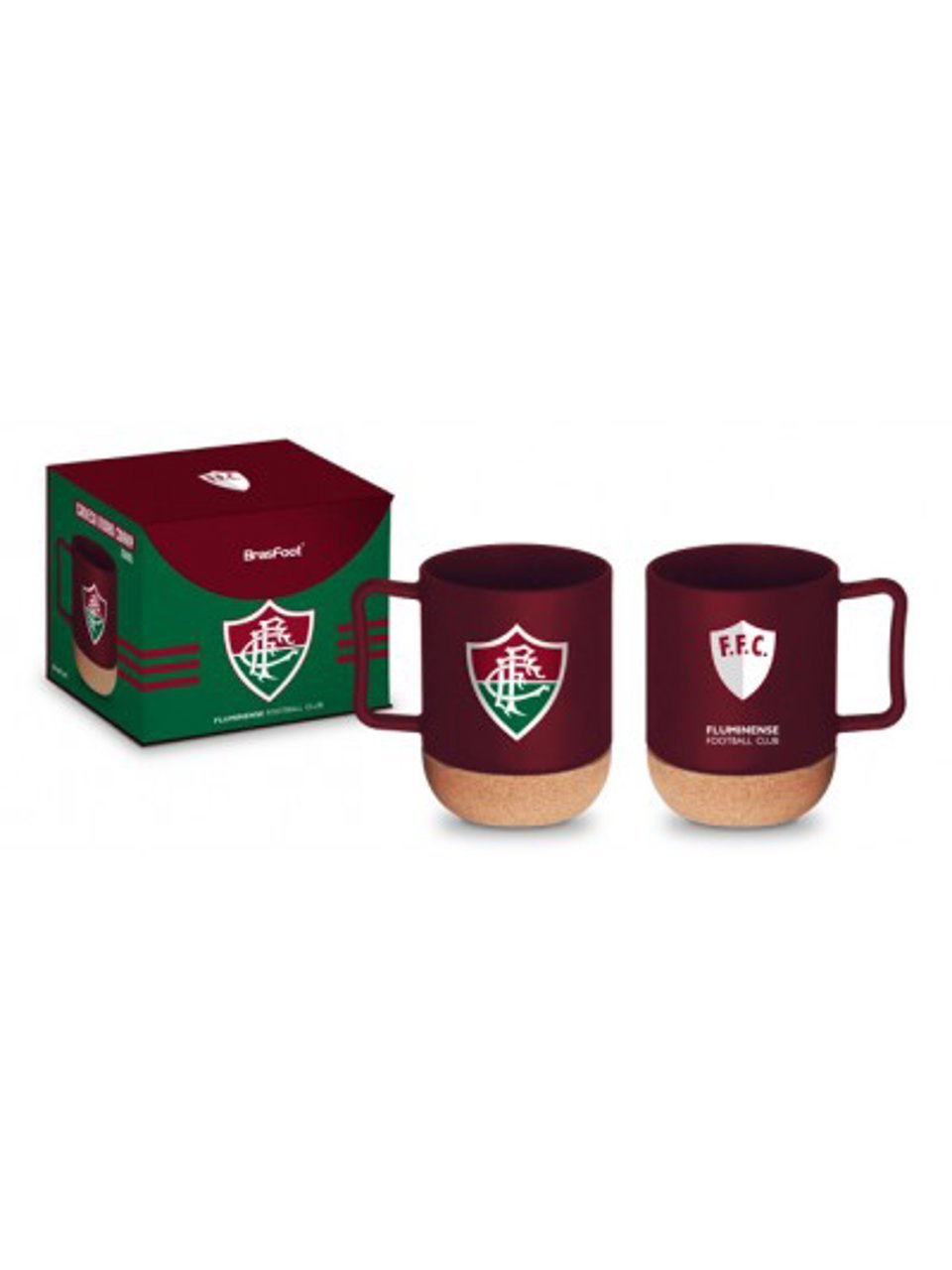 Caneca Vidro Fluminense Vidro Cork Times Brasfoot 350ml