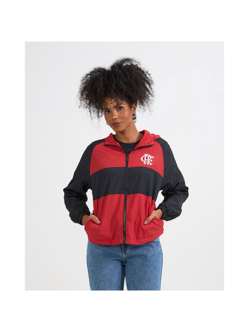 Corta Vento Flamengo Wind Feminino Braziline Preto Vermelho