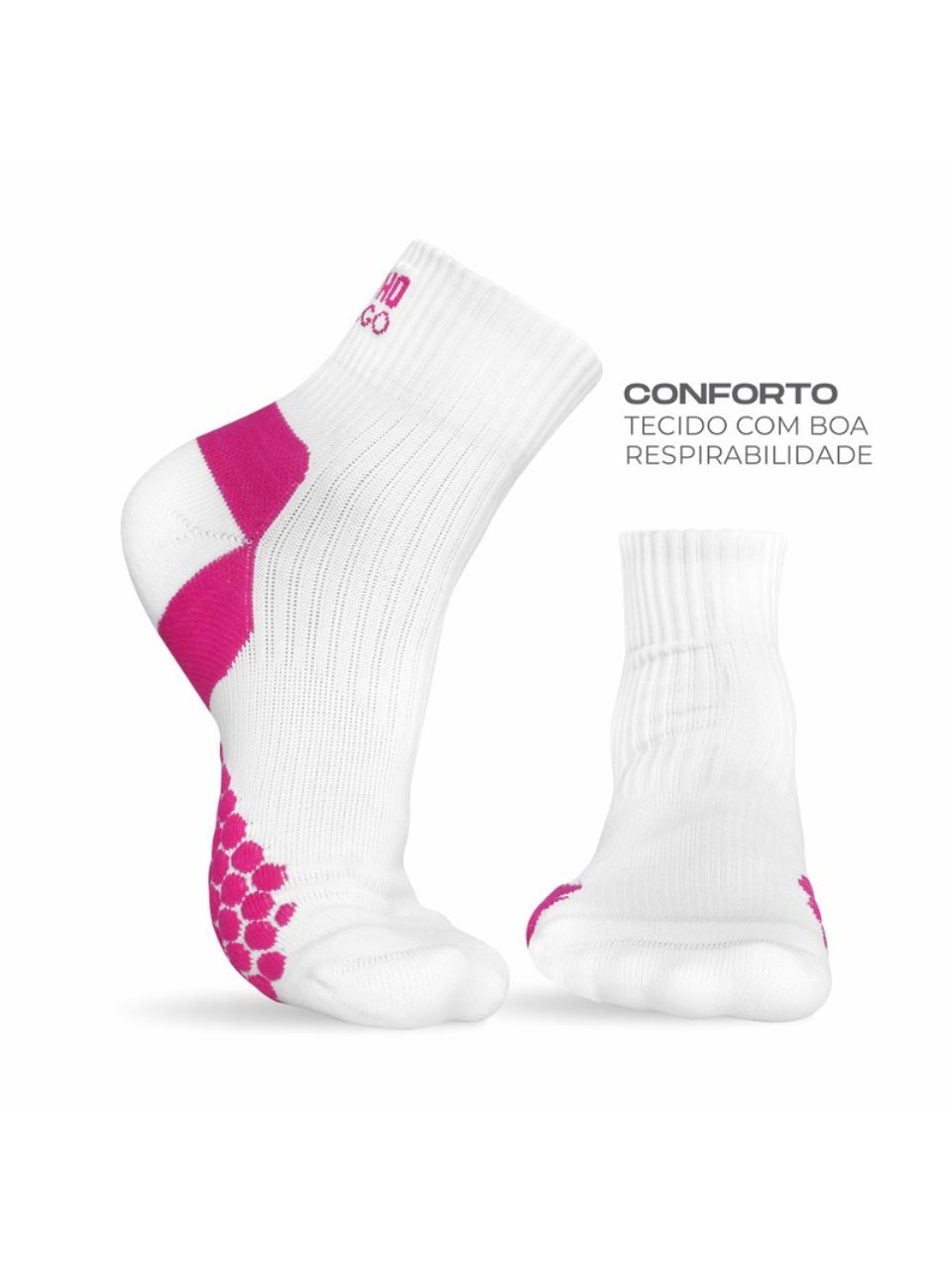 Meia Lets Go Vistho Branco/Rosa 33/38