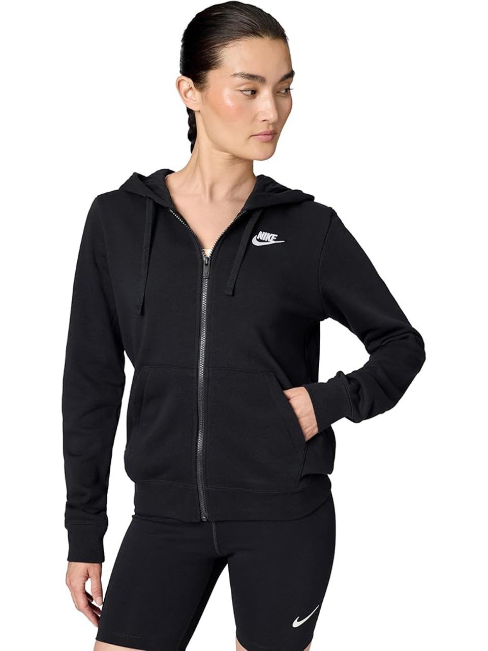 Jaqueta Nike Sportswear Club Fleece Feminina Preto