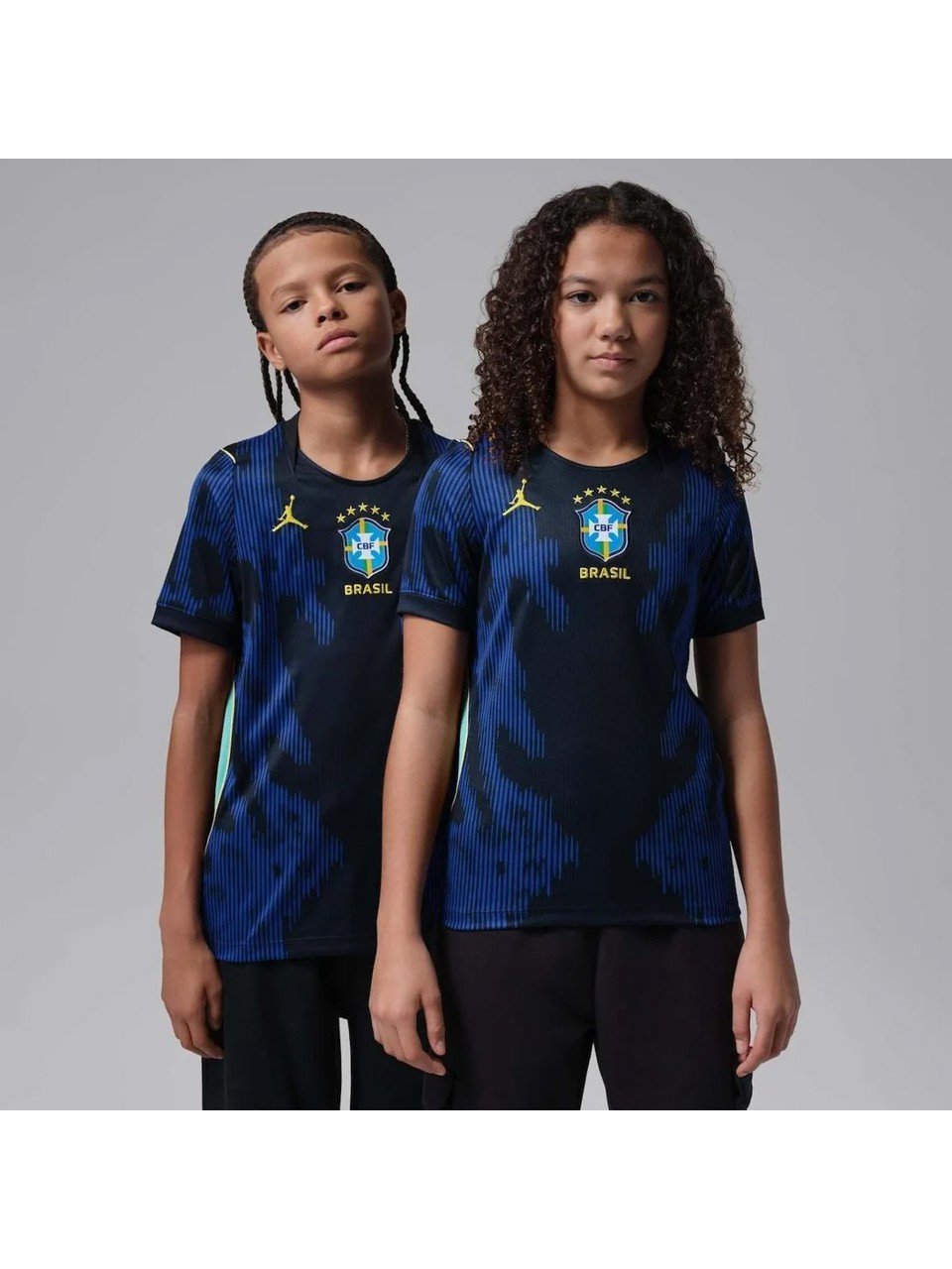 Camisa Brasil Nike Jordan 2 Azul 2026 Torcedor Infantil