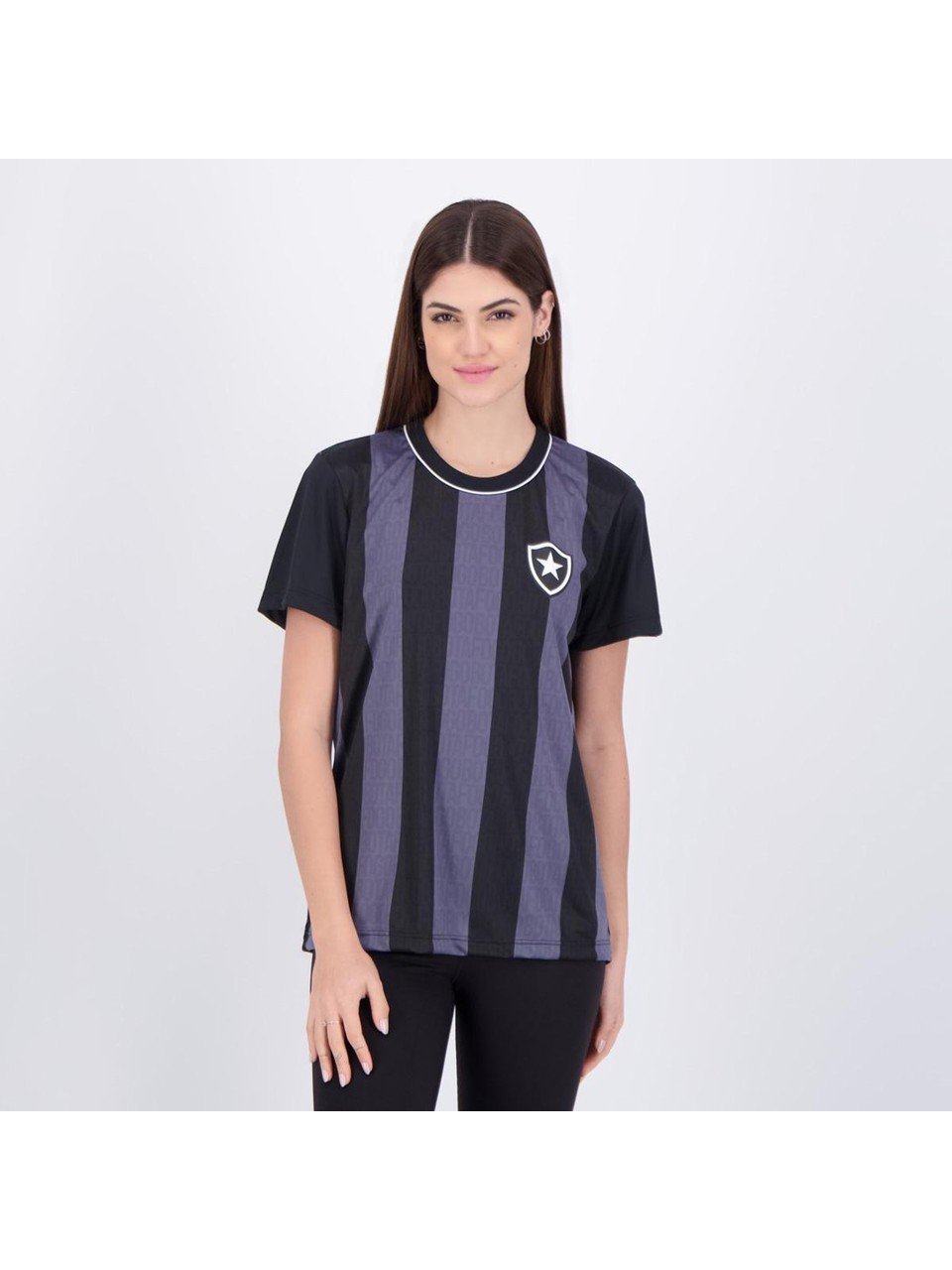 Camisa Botafogo Intenso Feminino Braziline Preto Chumbo