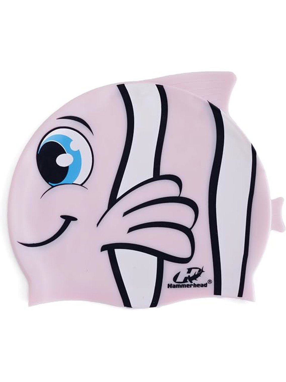 Touca De Natação Hammerhead De Silicone Animal Kids Peixinho Rosa