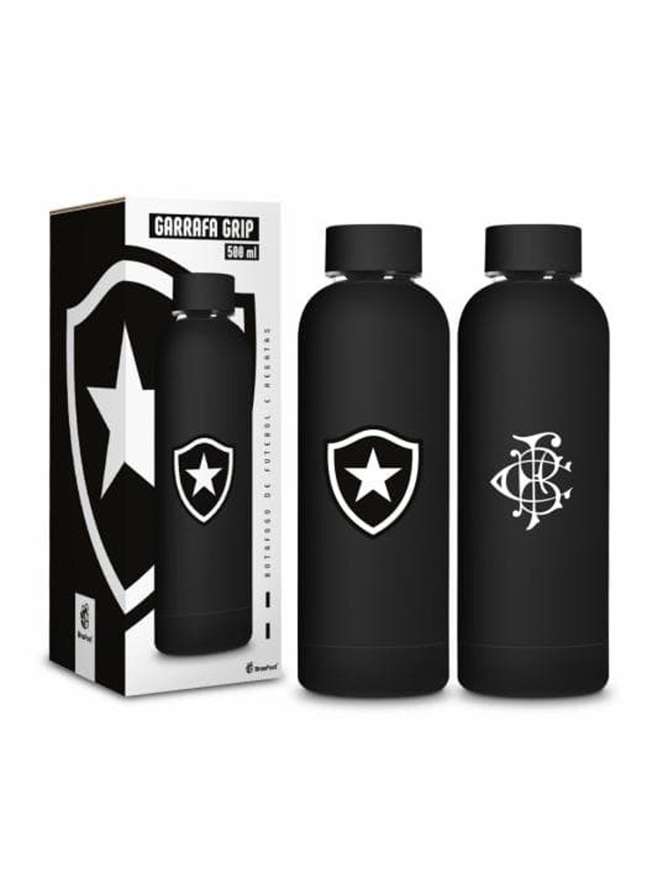 Garrafa Termica Botafogo Grip Emborrachado Brasfoot 500Ml
