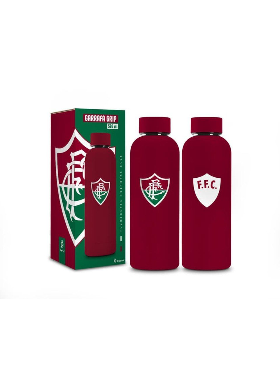 Garrafa Termica Fluminense Grip Emborrachado Brasfoot 500Ml