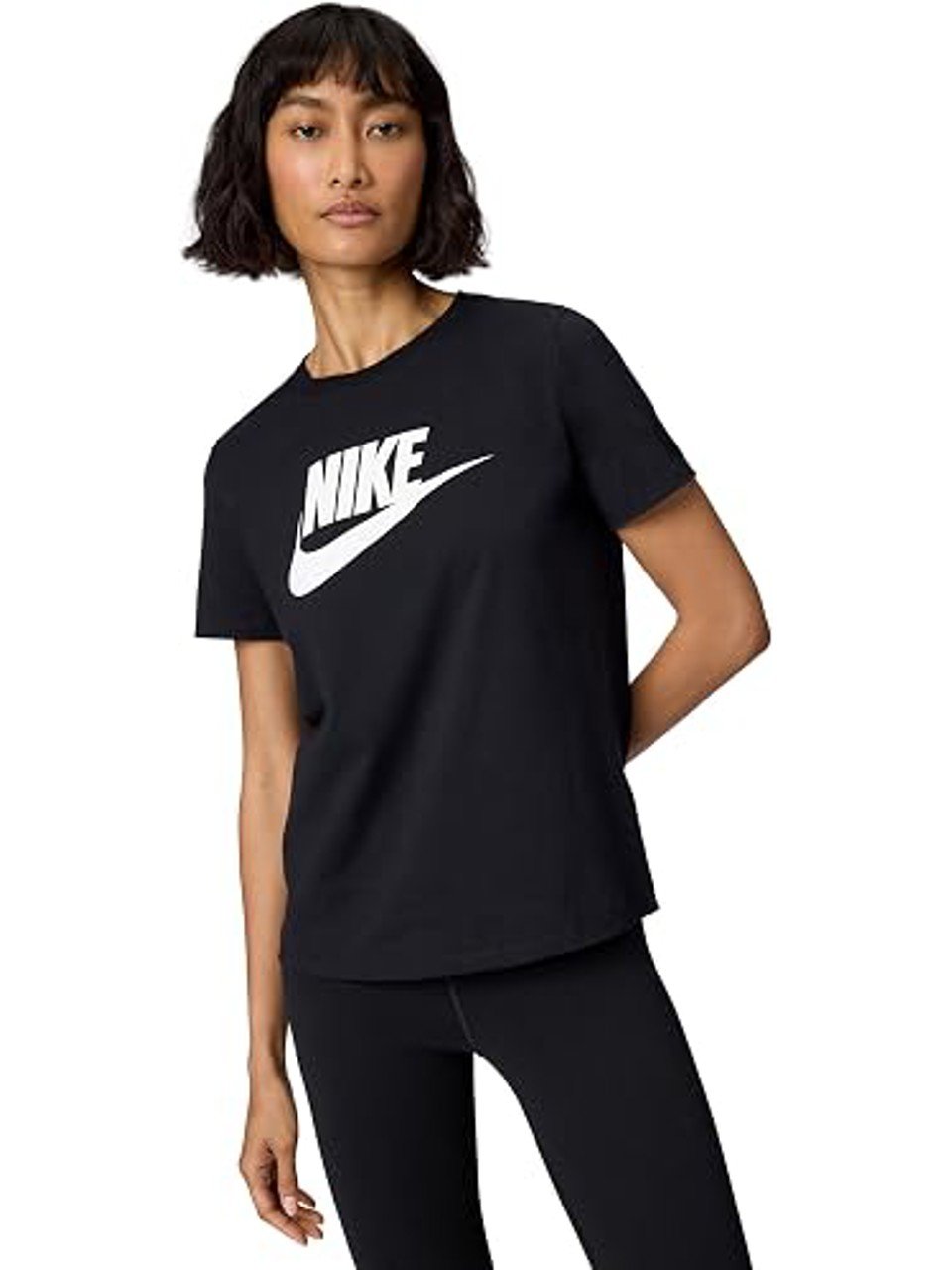Camisa Nike Logo Sportswear Essentials Preta Feminina