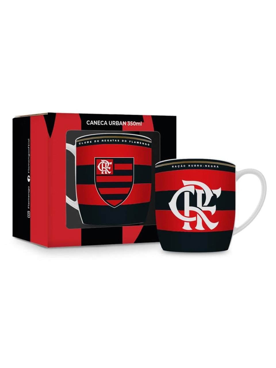 Caneca Flamengo Rubro Negra Escudo 300Ml