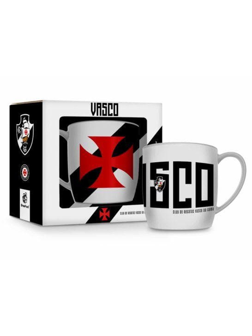 Caneca De Porcelana Vasco Oficial 2 Brasfoot 300Ml