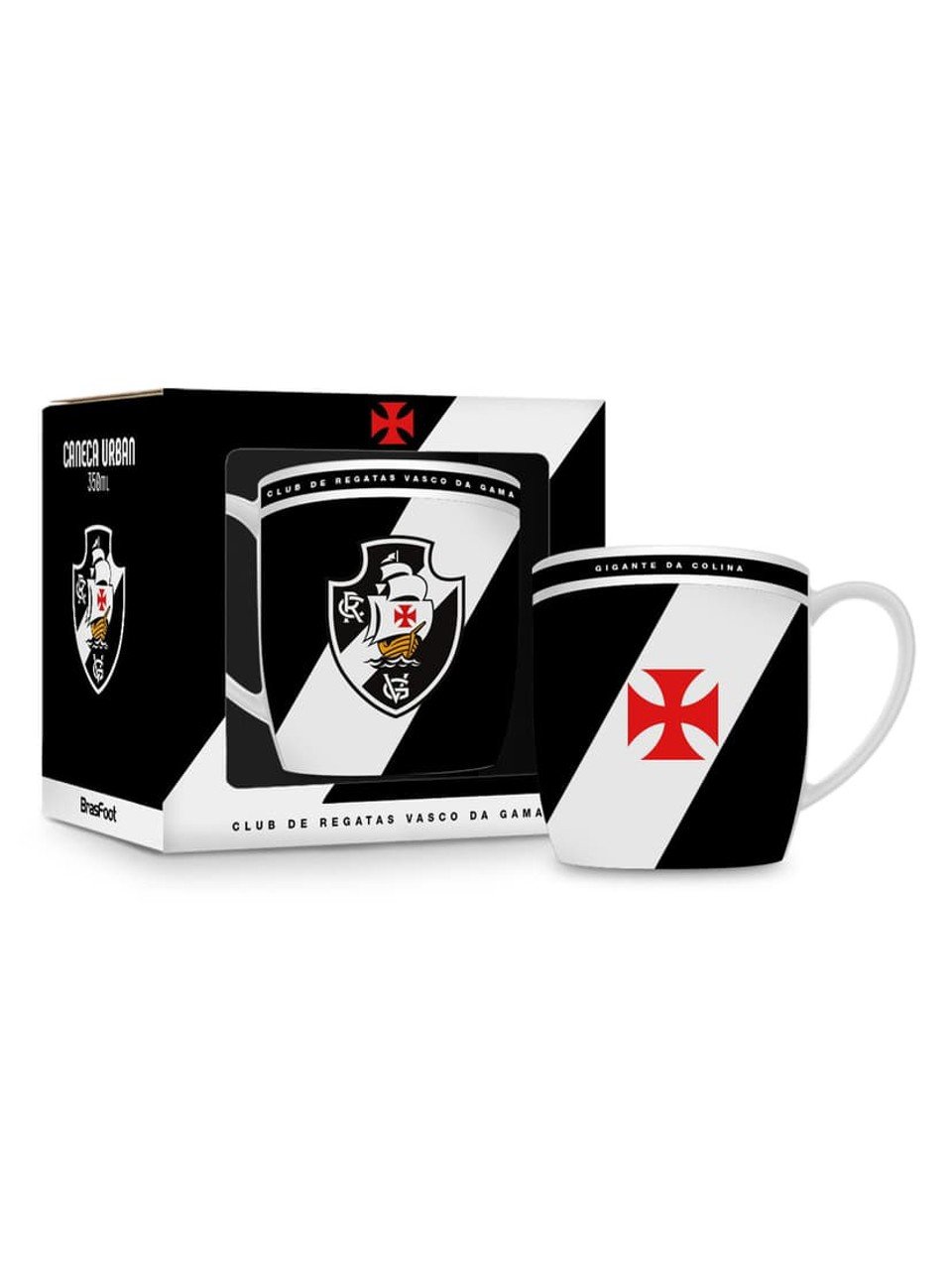 Caneca De Porcelana Vasco Oficial 1 Brasfoot 300Ml