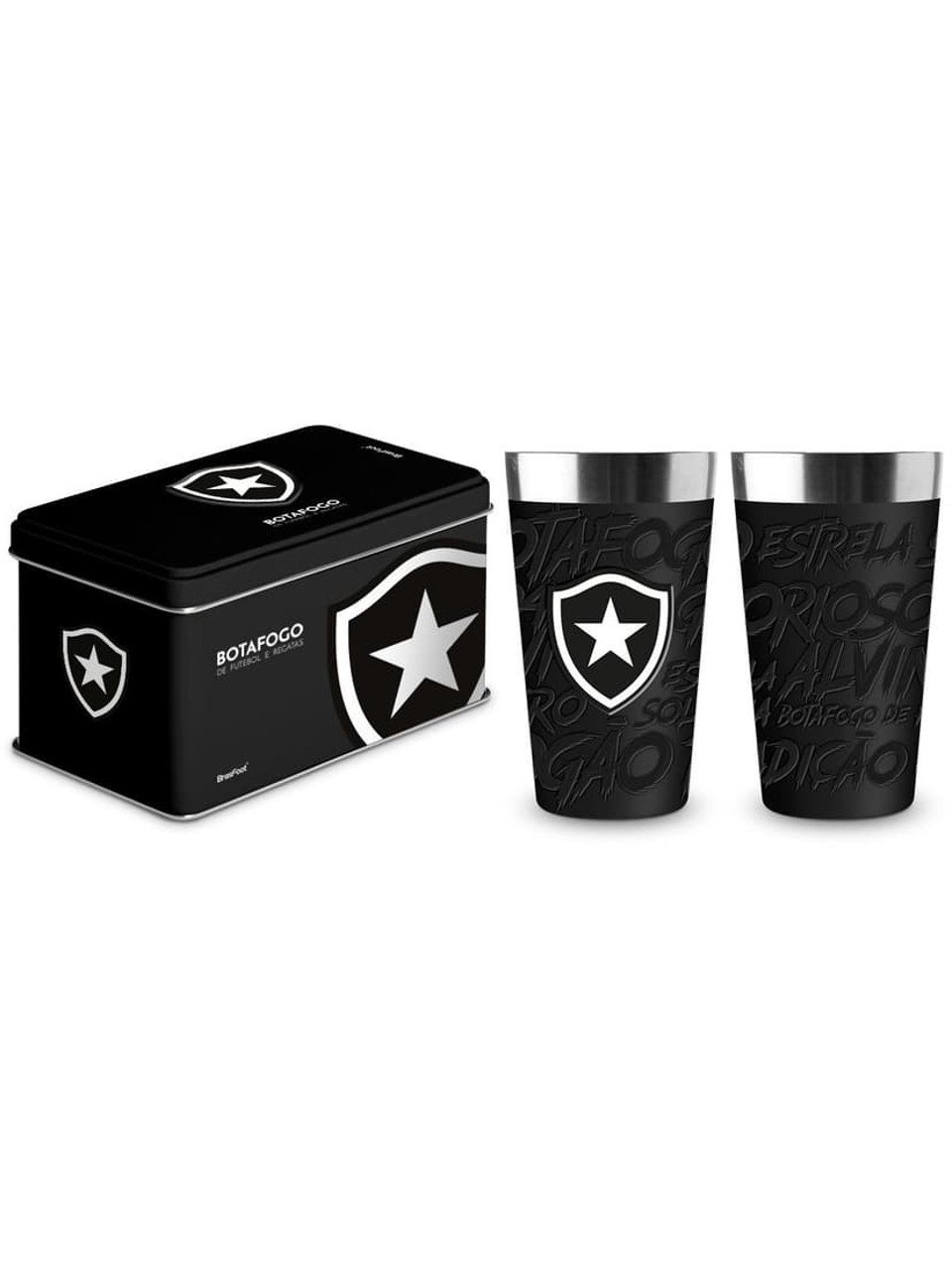 Copo Termico Botafogo New Stone Lata Times Relevo 473Ml Brasfoot