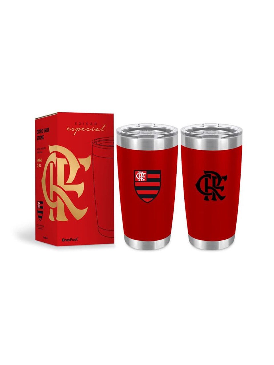 Copo Térmico Flamengo Stone Times 500Ml Brasfoot